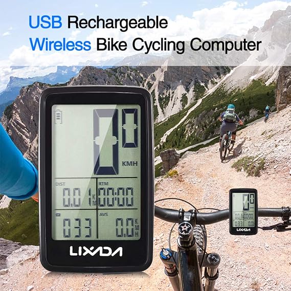 USB Rechargeable Wireless Bike Cycling Computer Bicycle Speedometer