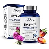 1MD Nutrition LiverMD - Liver Support Supplement | Siliphos Milk Thistle Extract & NAC - Supports Healthy Energy, Immunity & Overall Health - Liver Cleanse & Support | 60 Capsules