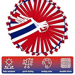 Thailand String Flag Pennant Banner, Small Mini