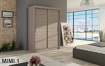 Lukafurniturecouk Kleiderschrank Mimi 1 Truffel 120 Cm Breit 2 Schiebeturen Viele Farben Amazon De Kuche Haushalt