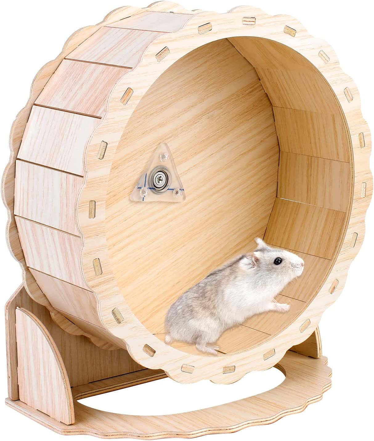 LATRAT 23 cm Wooden Balance Wheel - Quiet Hamster Toy, Small Animal Exercise Wheel for Hamsters