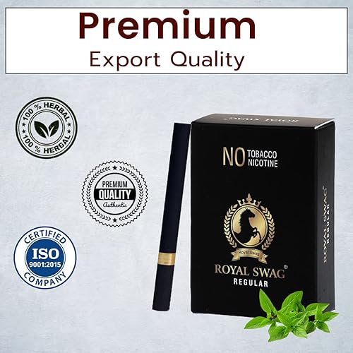 ROYAL SWAG Ayurvedic & Herbal Cigarette 100% Tobacco-free and  Nicotine-free, Regular (20 Sticks) With 20ml Shot in Saudi Arabia