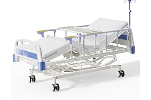 DAHAIY 3 Function 470LBS Full Electric Hospital Bed, Beds for Home Use, Medical Bed for Seniors with Mattress, Adjustable Hospital, Frame, Medical Equipment, Special Needs Beds, IV Pole,