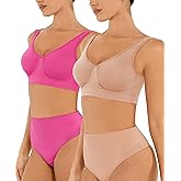 FeelinGirl Bras for Women No Underwire Seamless Smooth Bralette Full Coverage Comfy Everyday Bras with Wide Straps