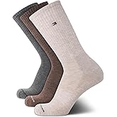 Tommy Hilfiger Mens Crew Socks - 3 Pack Cotton Blend Cushioned Athletic Performance Crew Length Running Socks for Men