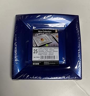 Plato de postre Nice Gold Plast, para microondas azul perlado, 180 ...