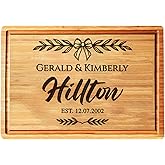Personalized Cutting Board with Name Engraved Wedding Gifts, Unique Christmas Gift for Family, Wooden Anniversary Charcuterie Board Kitchen & Housewarming Gifts for Couples