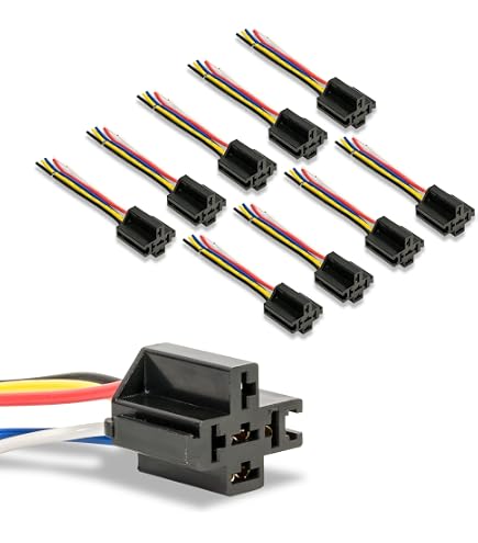 Lot De 10 Prises Relais 5 Bornes Pour Auto/camion - 12V/24V DC, Fils 130mm - Uxcell, Neuf