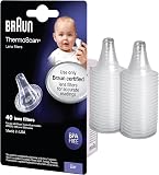 Braun ThermoScan Lens Filters for Ear Thermometer, Disposable Covers, Clear, 40 Count