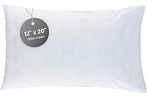 LITO LINEN AND TOWEL Throw Pillows | Down Alternative Pillow| Bedding Throw Pillows| Couch Cushion Pillow Insert| Indoor Decorative Pillows|Pillow Stuffer for Sofa Shams|Super Soft|1 Piece 12"x 20" White