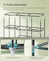 SONGMICS Canvas Wardrobe Grey 175x150x45 cm Clothes Storage Organiser view 5