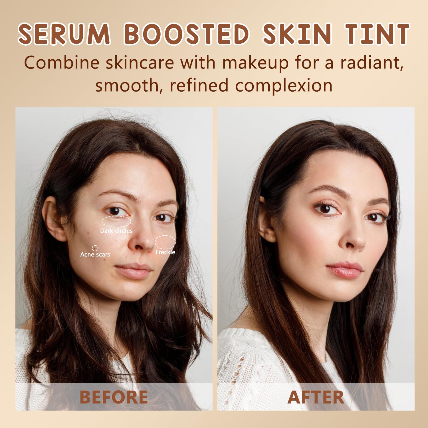2Pcs Foundation Stick Beauty Balm Serum Boosted Skin Tint, Solid Tinted Moisturizing Serum Contour Stick Foundation Face for Women, Hydrates, Natural Finish Makeup (#3, 3))