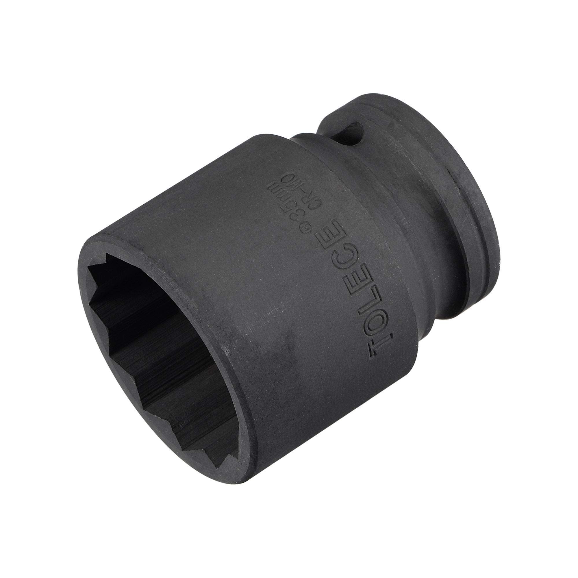 sourcing map 3/4-Inch Drive 35mm 12-Point Impact Socket, CR-MO Steel 56mm Length, Standard Metric Sizes