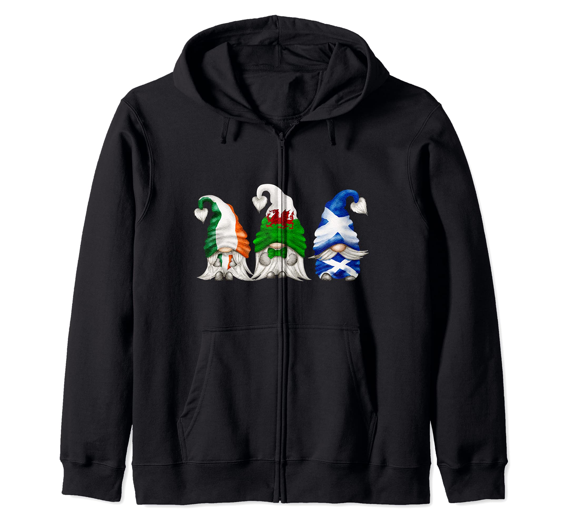 Wales Scotland Ireland Gnome Zip Hoodie