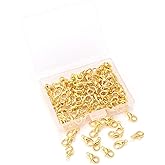 100 Pieces 10x5mm Gold Lobster Clasp Set Lobster Claw Clasps for Jewelry Making and Bracelets for DIY Craft Earring Necklace Bracelet Pendant Choker Jewelry Making Findings and Key Ring Chain