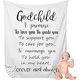 Rtteri Christian Gift for Baby Plush Baby Blanket with Dotted Backing Baptism Blanket Scripture Quote Swaddle Bible Verse for Newborn Boy Girl Christening Godchild Gift, 30 x 40 Inch