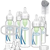 Dr. Brown's Anti-Colic Options + Narrow Bottle to Sippy Gift Set with Soft Silicone Sippy Spout, Removable Silicone Handles, Travel Cap and Bottle Brush (Packaging/Brush Color May Vary)