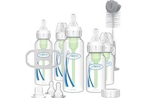 Dr. Brown's Natural Flow Anti-Colic Options+ Narrow Bottle to Sippy Gift Set with Soft Silicone Sippy Spout, Removable Silico