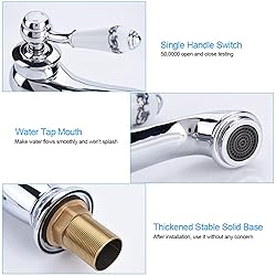 Fdit Ceramic Antique Brass Faucet Bathroom Sink