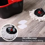 DIVCHI Microfiber Spin Mop and Bucket Set, Red/Gray, 45in Telescopic Handle view 4