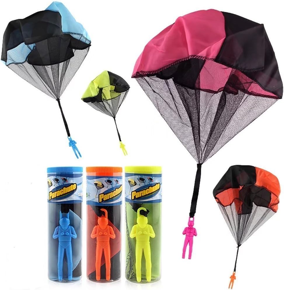 mciskin Tangle Free Hand Throwing Toy Skydiver Parachute Men,Kid's Flying Toys,No Strings No Batteries(3 Pack)