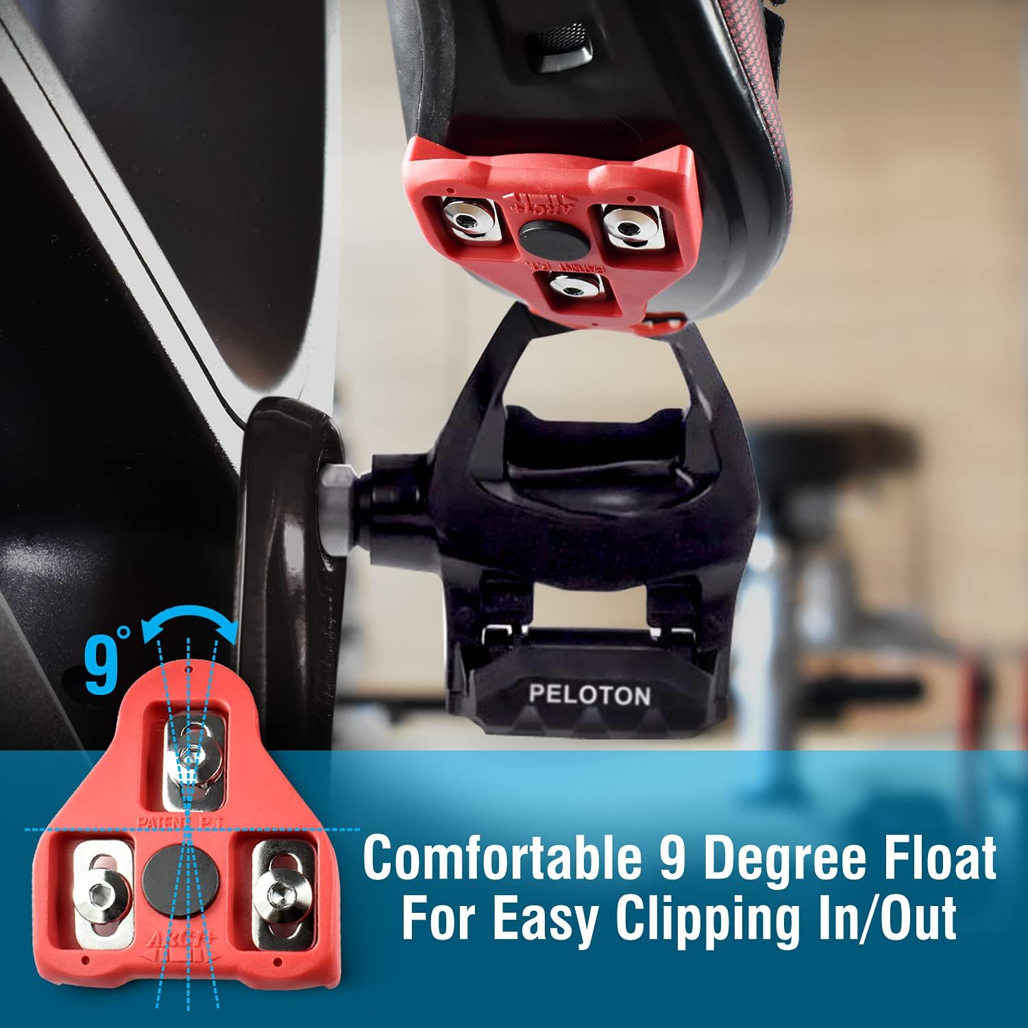 MARQUE Look Delta Compatible Cleats - 9 Degree Float Red Cleat Set for Peloton Indoor Cycling and Outdoor Road Cycling Designed for Women and Men Clipless Spinning and Cycle Shoes : Sports & Outdoors