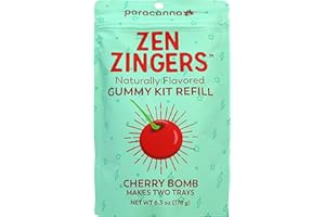 Zen Zingers Gummy Mix - Cherry Flavor - Makes up to 84 Gummy Bear-Sized DIY Infused Gummies at Home - No Decarb Machine Needed - Works with Oil, Tincture, Nano Emulsion, Distillate - 178g