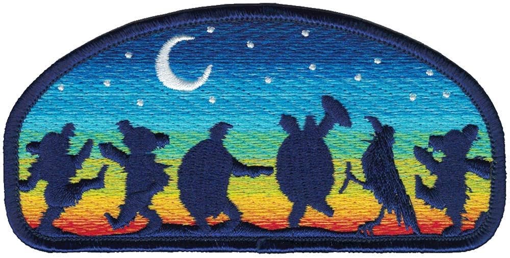 Grateful Dead Moondance Patch with Dancing Bears, Terrapins & a Crow - Iron On or Sew On