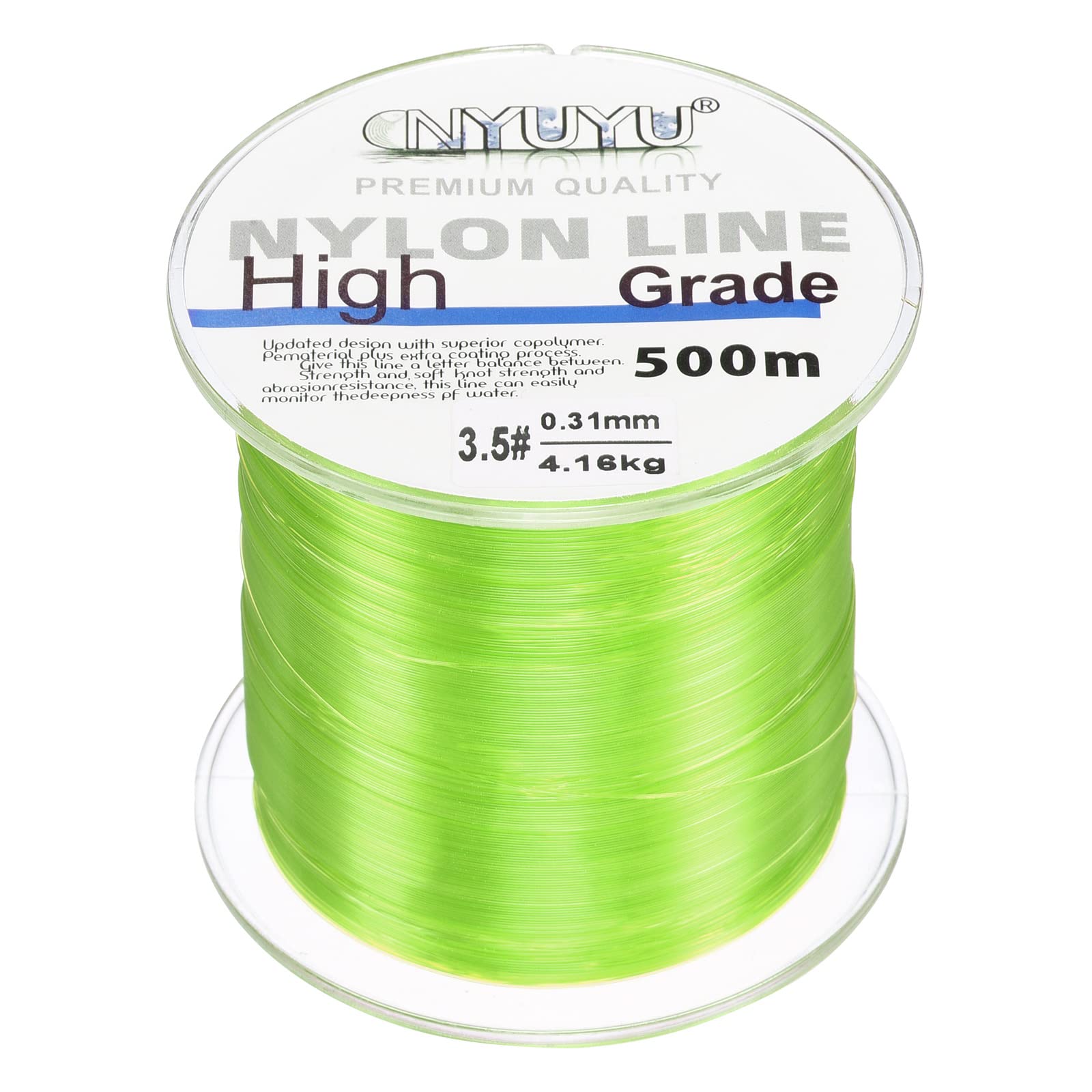 PATIKIL 547Yard/1640FT Nylon Fishing Line, 10Lb Monofilament String Wire Fluorocarbon Coated for DIY Craft Hanging Decoration, Light Yellow
