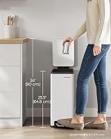 SONGMICS 48L Slim Kitchen Bin White with Soft-Close Lid and Inner Bucket view 6