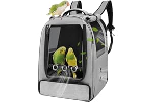 Sysmashing Bird Backpack Carrier,Bird Travel cage Backpack with Tray and Standing Perch,Feeding Tank,Waterproof pad,Used for Parakeets,hornbirds,Lovebirds,Small and Medium-Sized Bird