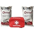 Stop The Bleed Dual Kit - Public Access for Bleeding Control IFAK, Sized to Fit in an AED Cabinet Red Case with Two Complete Modules from The Rescue Essentials Brand
