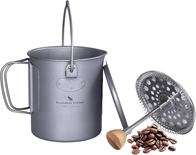 Bestargot Camping Titanium Pot Mug Cup 