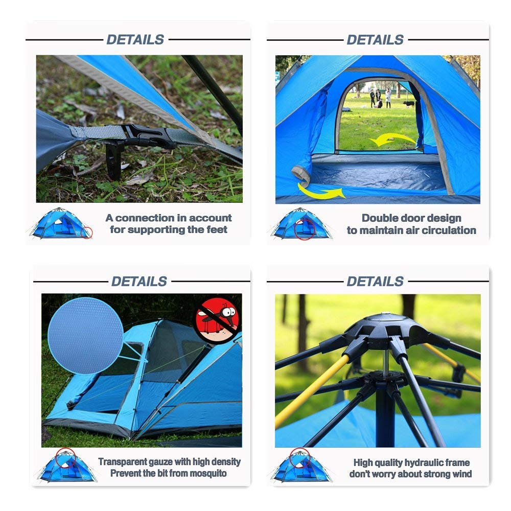 Likorlove Tenda Pop Up Da Campeggio per 2-3 Posti Protezione UV Apertura Istantanea Leggero da Portare