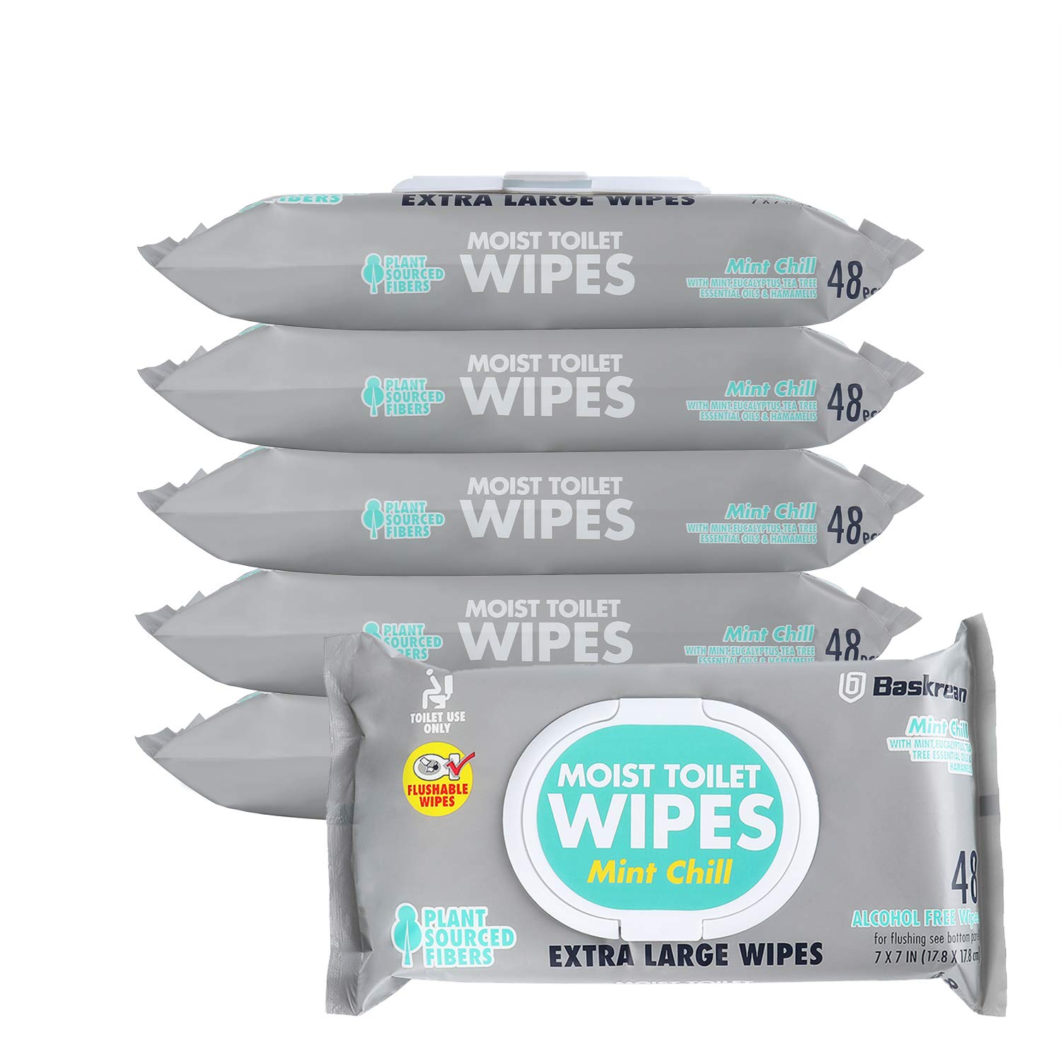 Flushable Wipes with VitaminE & Aloe Moist Toilet Wipes Septic and