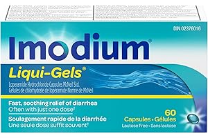 Imodium Liqui-Gels - Fast Relief of Diarrhea - Loperamide Hydrochloride - Antidiarrheal - 60 Liquid Capsules, 2mg