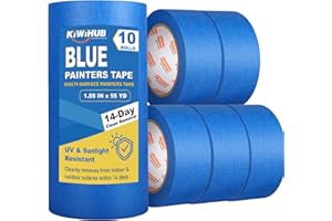 KIWIHUB 10 Rolls Painters Tape 2 inch Wide, Blue Painters Tape Bulk, Blue Masking Tape for Multi Purpose, Wall Painting, Home Improvement, DIY Crafts, 1.88 Inch x 550 Yards