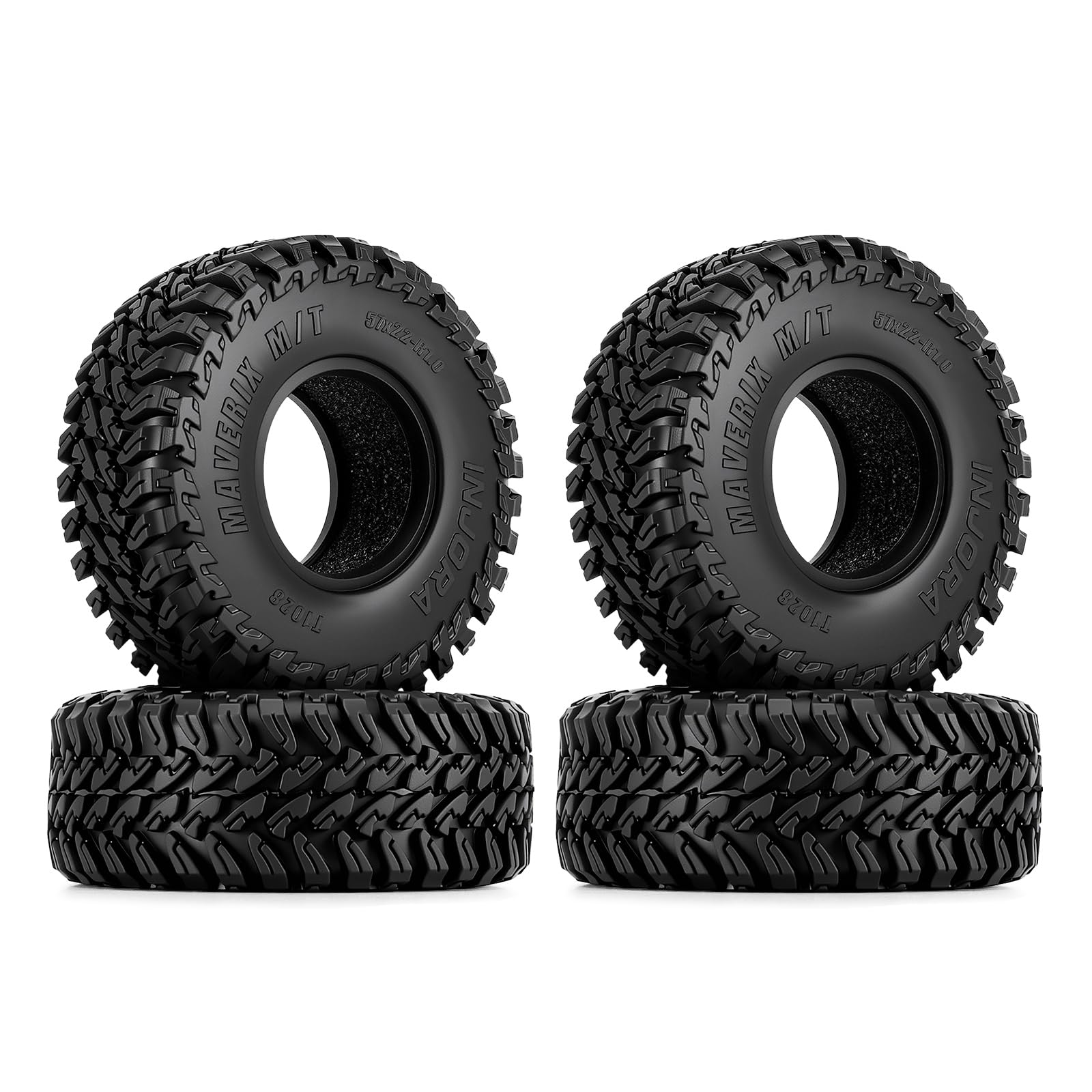 INJORA 1.0" MAVERIX M/T Tires 57 * 22mm for 1/18 1/24 RC Crawlers (T1028)