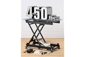 DIHOOL Electric Scissor Lift Table, 440Lbs Capacity, 8.07"-26.97" Height Adjustable Lifting Platform, Super Quiet with Remote