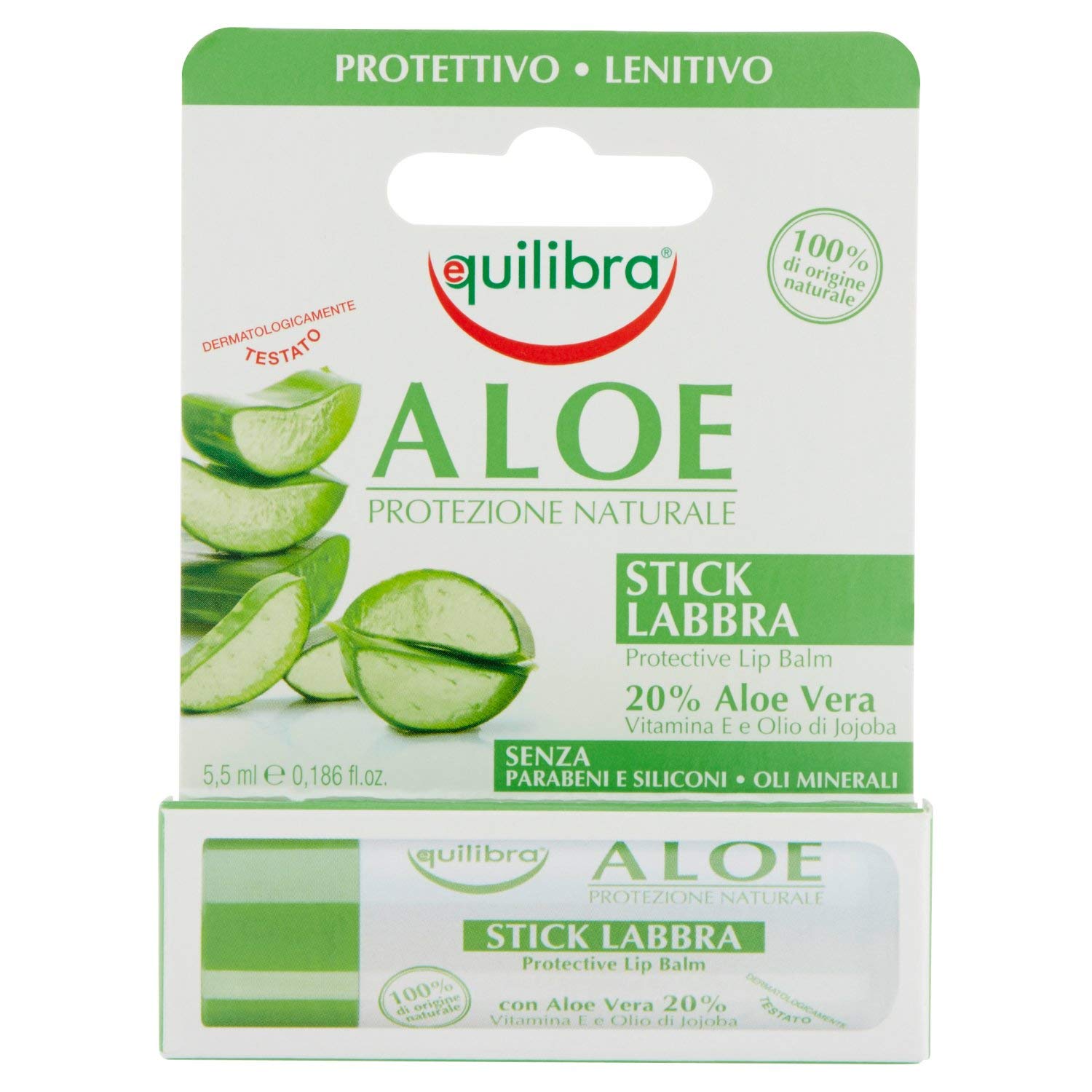 Equilibra Aloe Lip Balm - Glossy, Soothing, Dry Skin, 6ml