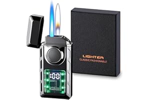 Smart Metal Dual-Flame Lighter — Four Ignition Modes, Visible Fuel Chamber — A Gift for Men and Women(C)