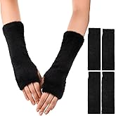 Chicingyou Arm Warmer for Women Fingerless Gloves Winter Knit Mitten Gloves Wrist Warmers for Women with Thumb Hole
