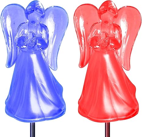 Solar Powered Frosty Fairy Angel Lights Color Changing Stakes For