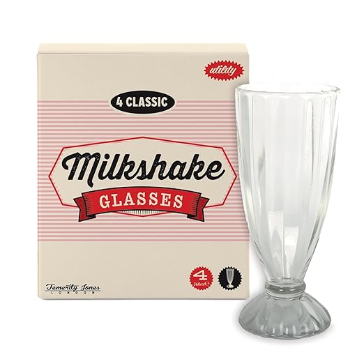 Set of 4 Classic Milkshake Glasses Amazon.co.uk Kitchen & Home