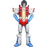 Adult Megatron Deluxe Costume | Mens Retro Transformers Cartoon Decepticons Leader Complete Outfit with Jumpsuit & Mask