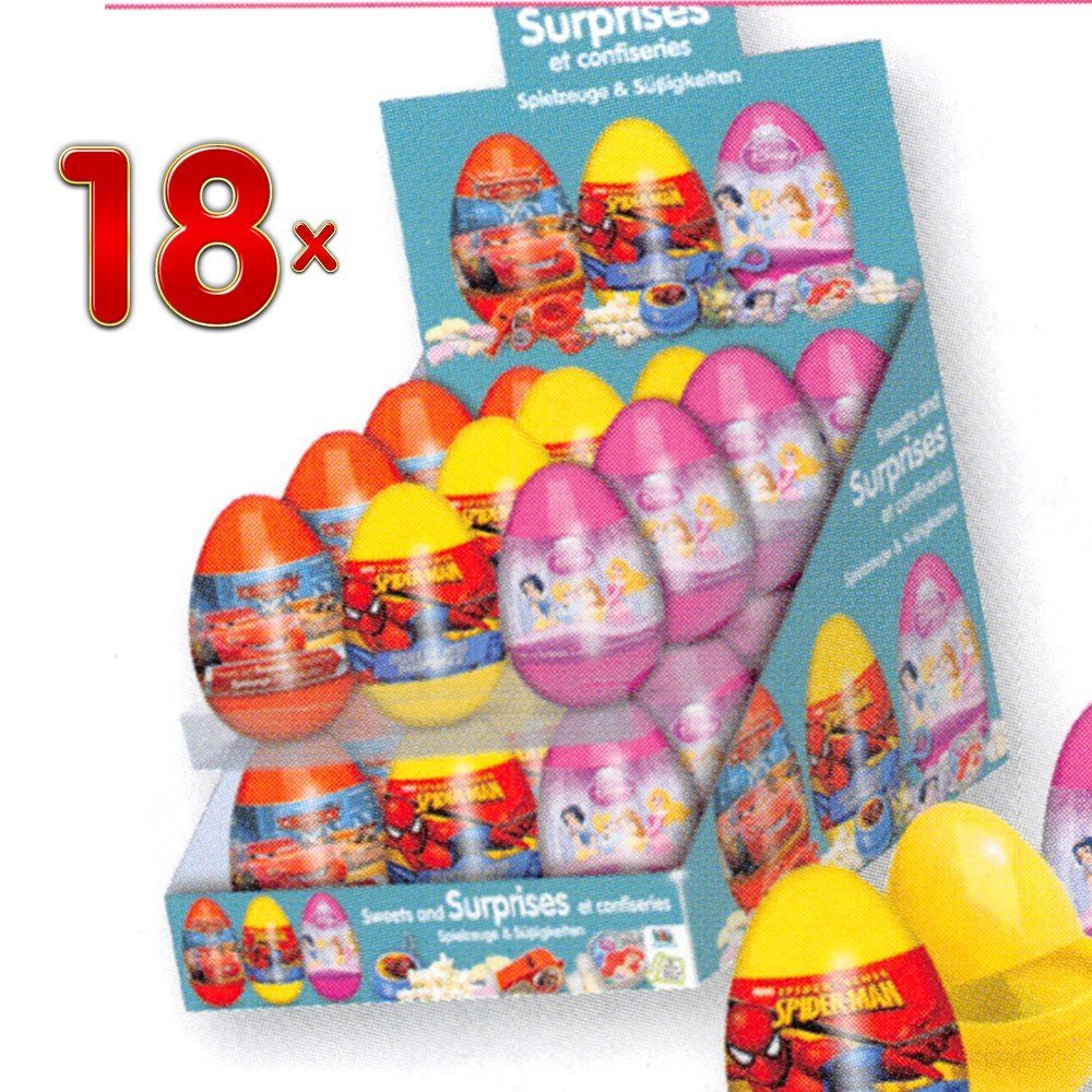 BBB Plastic Surprise Eggs Disney Assortiment 18 x 10g Packung (Plastik