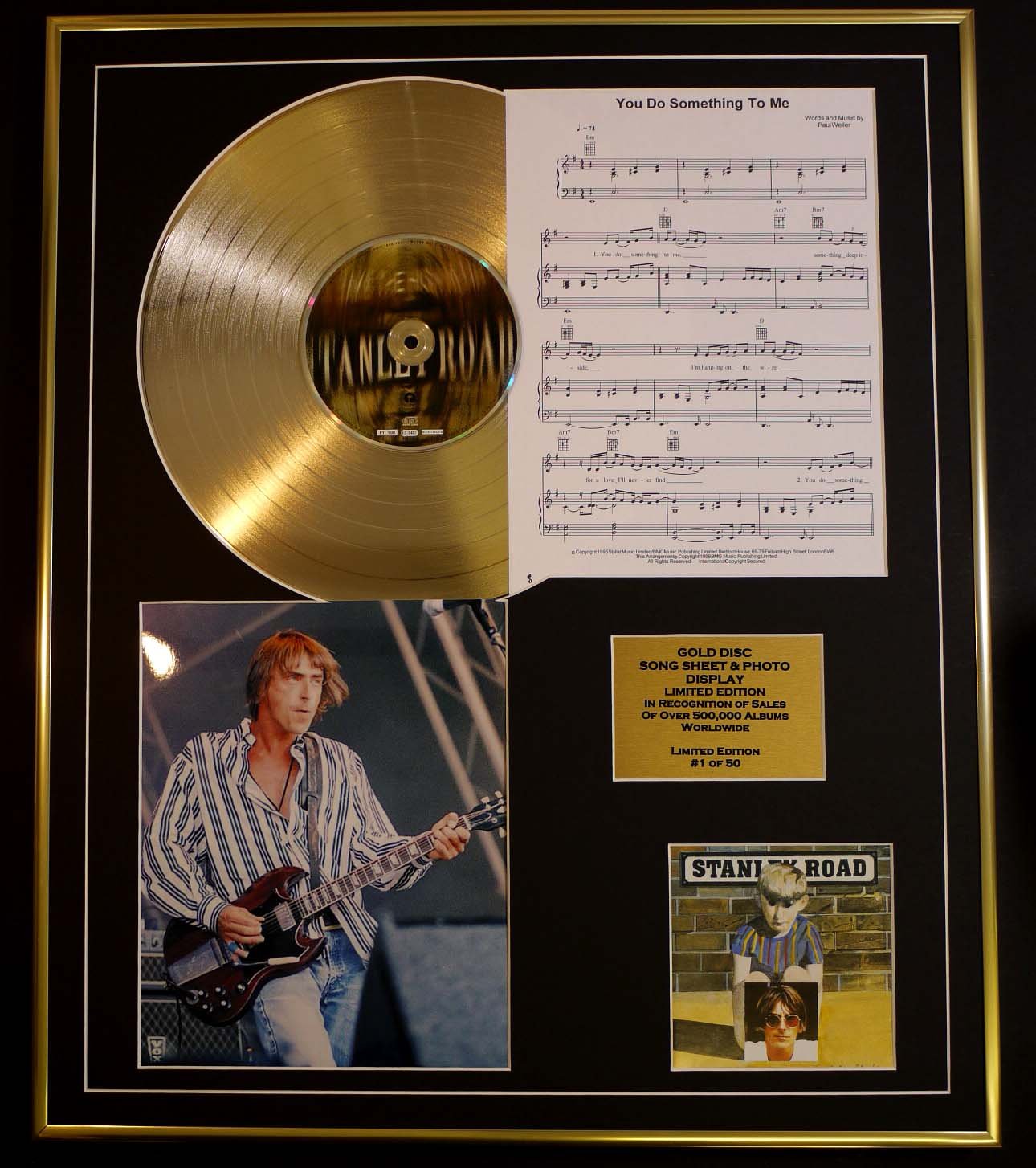 PAUL WELLER/CD GOLD DISC, SONG SHEET & PHOTO DISPLAY/LTD. EDITION/COA/ALBUM, STANLEY ROAD/SONG SHEET, YOU DO SOMETHING