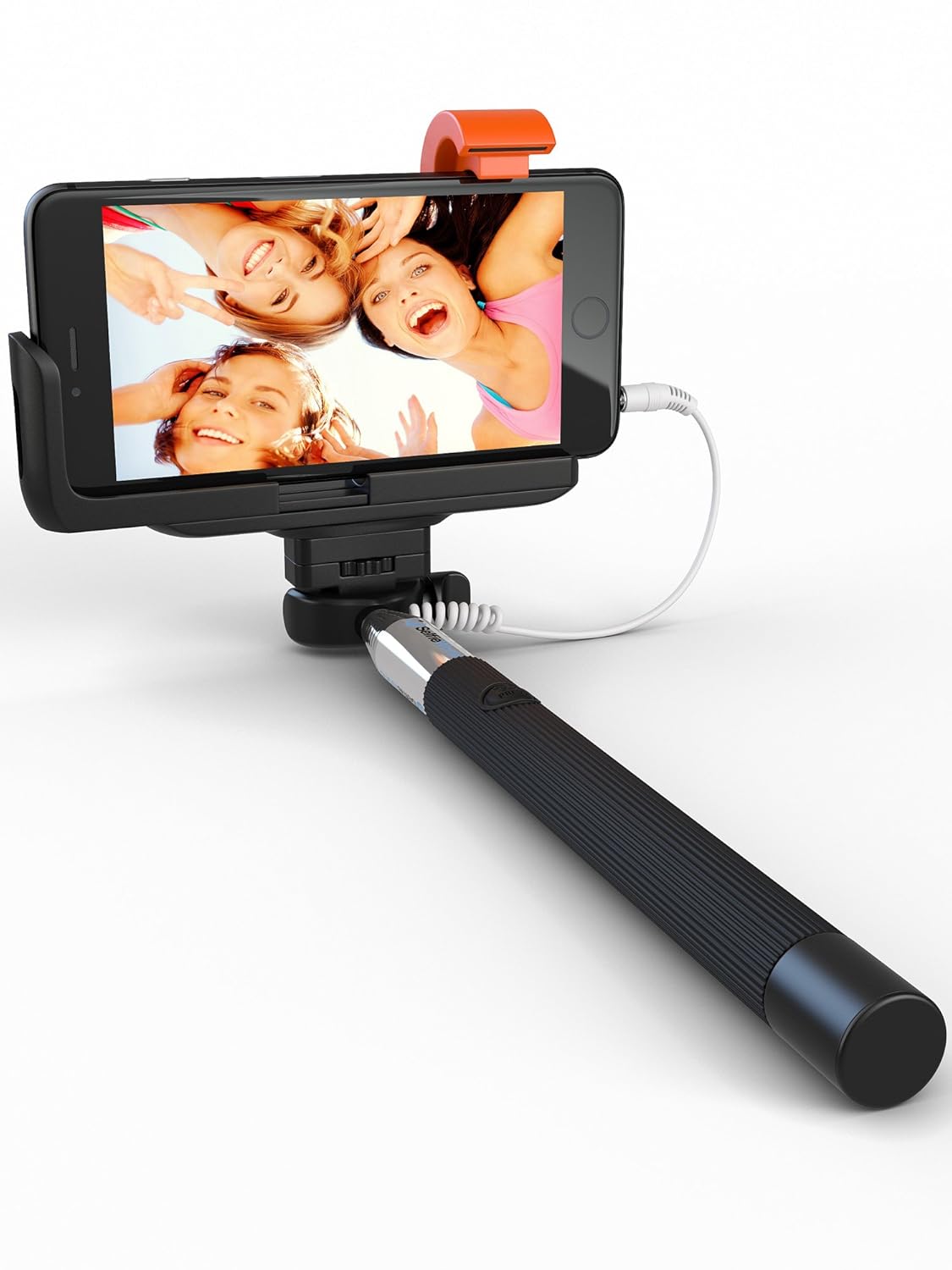 Premium 5in1 Wired Selfie Stick for iPhone 5, 6, Samsung Galaxy