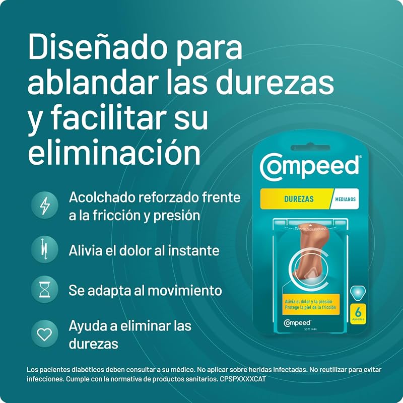 Durezas Medianas, Apósitos Hidrocoloides Pies, Pack 6 uds