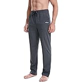 clothin Men’s Cotton Yoga Sweatpants Lounge Pants Open Bottom Athletic Casual Pants with Pockets